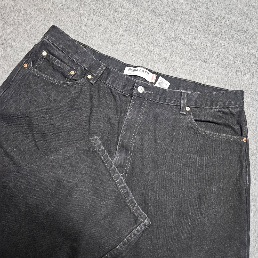 Y2K Levis 505 Jeans Mens W42 L29 Black Regular Fit Straight Leg Denim